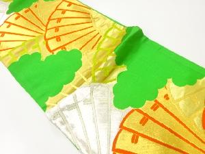 アンティーク　檜扇模様織出し袋帯（材料）